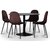 Seat Spisegruppe, spisebord med 4 stk Carisma fløyelsstoler - Sort/Bordeaux