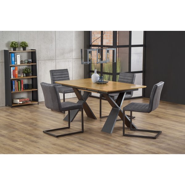 Bing uttrekkbart spisebord 160-220 cm - Eik/sort