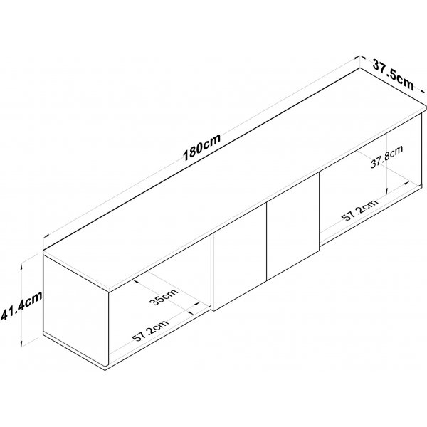 Esa overskap - Valnøtt/hvit Esa overskap - Valnøtt/hvit