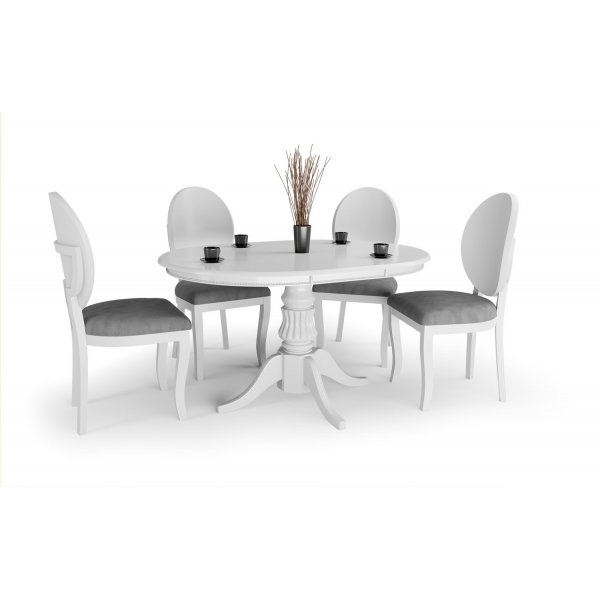 Dana spisebord 90-124 cm - Hvit + Flekkfjerner for mbler
