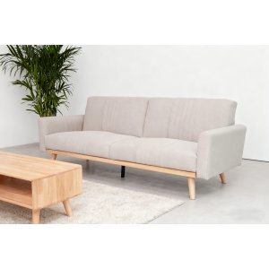 Sovesofa Borlnge - Lysegrtt stoff | 207 cm