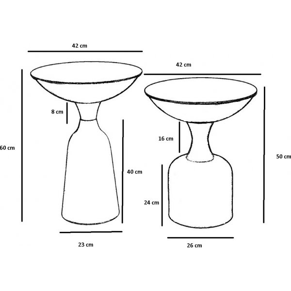 Chalice sidebord sett 46/56 cm - Sort/gull Chalice sidebord sett 46/56 cm - Sort/gull