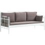 Hampus 3-seters utesofa - Hvit/brun
