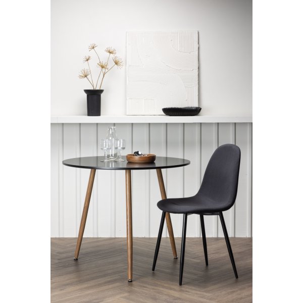 Bridge spisebord Ø90 cm - Sort/eik Bridge spisebord Ø90 cm - Sort/eik