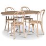Fitchburg spisegruppe; Ovalt spisebord 106-141 cm - Hvit / Oljet eik med 4 stk Danderyd No.18 spisestoler whitewash