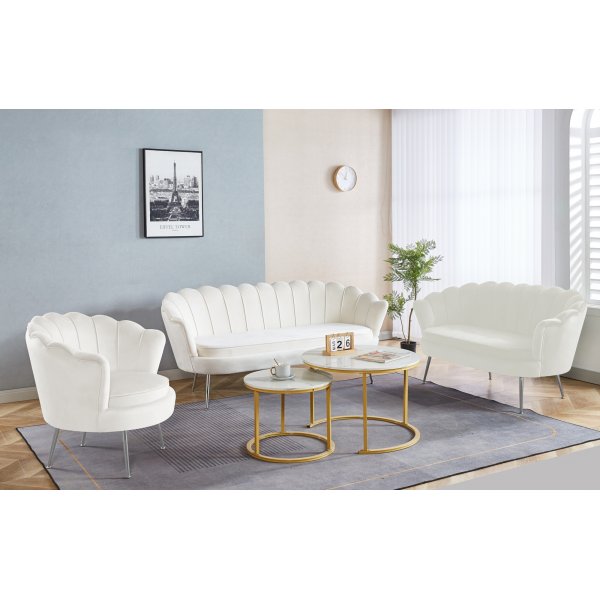 Musslan 3-seters sofa - Beige/krom Musslan 3-seters sofa - Beige/krom