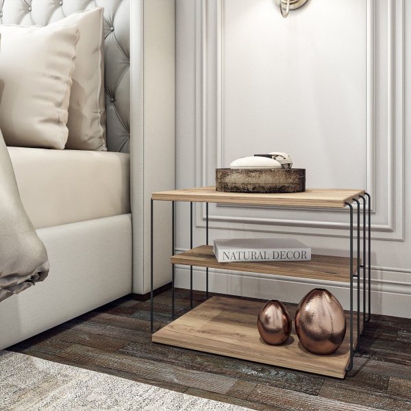 Lifon sidebord - Furu/svart Lifon sidebord - Furu/svart