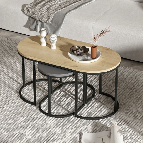 Dena bord 35/90 x 30/45 cm - Eik/antrasitt Dena bord 35/90 x 30/45 cm - Eik/antrasitt