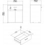 Space nattbord - Eik/hvit
