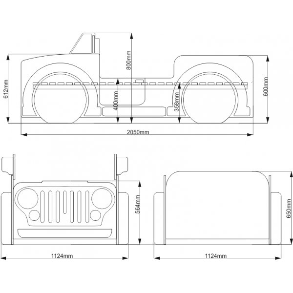Jeep Allan barneseng - 90x190 cm Jeep Allan barneseng - 90x190 cm