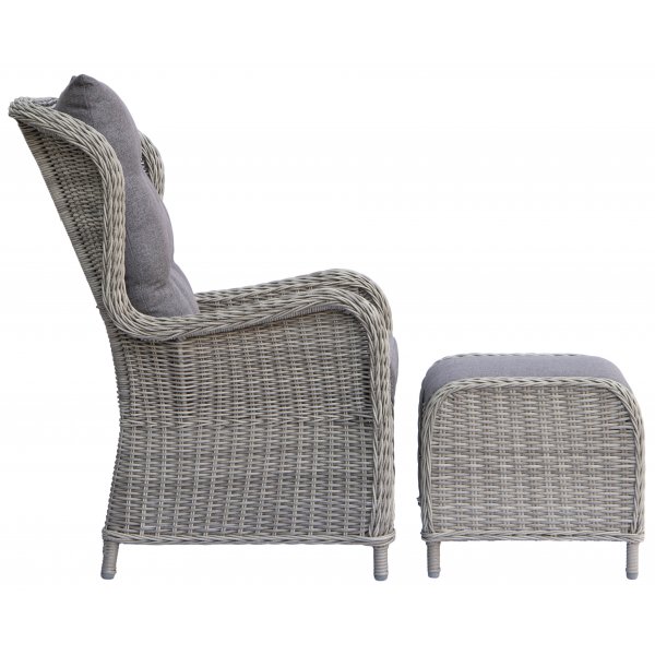 Duvan utembelsett (2 lenstoler, 1 bord) - Gr kunstrotting + Tekstilrens for mbler