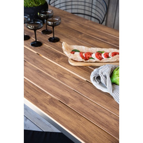 Utebord 205 x 90 cm svart/naturfarget - Copacabana