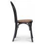 Omni spisegruppe, rundt spisebord 130 cm inkludert 4 stk. svarte Tony stoler i byd tre - Whitewash