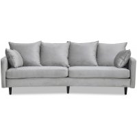 Gotland 3-seter buet sofa - Lysegrå fløyel Gotland 3-seter buet sofa - Lysegrå fløyel