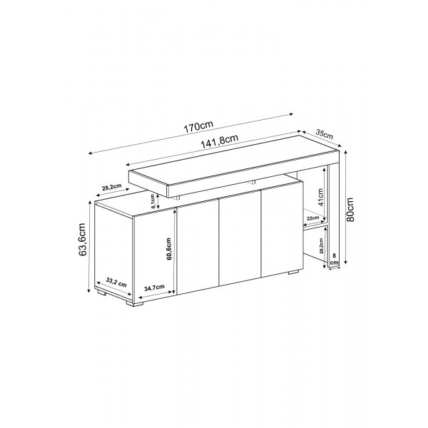 Skjenk Bellan 170 cm - Travertin Skjenk Bellan 170 cm - Travertin