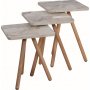 Trippelsett bord 34 x 34 cm - Grmarmorert