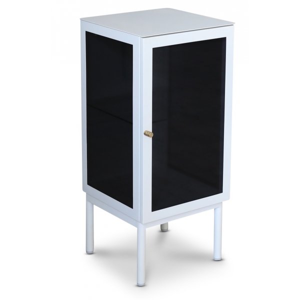 Revel nattbordskap, h�yre - Messing/hvit