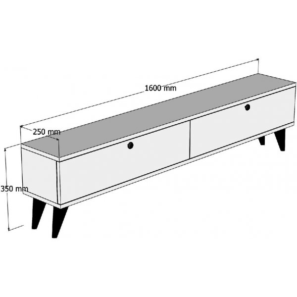 Paris TV-stativ - Hvit/valnøtt Paris TV-stativ - Hvit/valnøtt