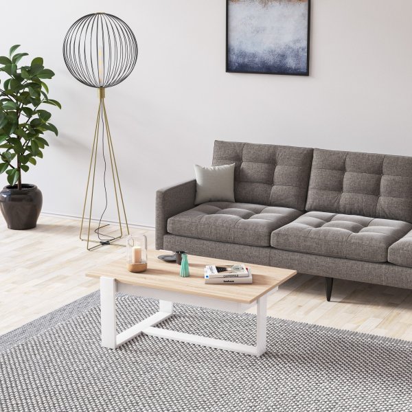 Bari salongbord 100 x 40 cm - Hvit/sonoma eik Bari salongbord 100 x 40 cm - Hvit/sonoma eik