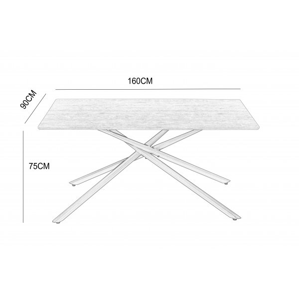 Santos spisebord 160x90 cm eik