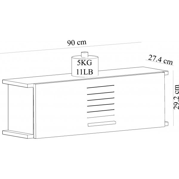 Rada overskap - Hvit/valntt
