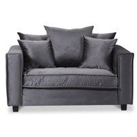 Brandy Lounge lenestol - 1,5-seter sofa (sølvgrå velvet)