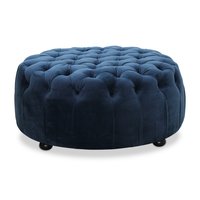 Chesterfield Cambridge sittepuff - Blå fløyel Chesterfield Cambridge sittepuff - Blå fløyel