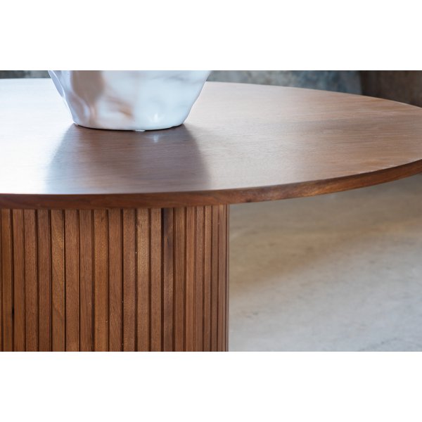 Niv rundt spisebord 110 cm - Svart/valntt