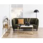 Alisma salongbord 90x50 cm - Hvit marmor/gull