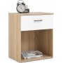 Space nattbord - Eik/hvit