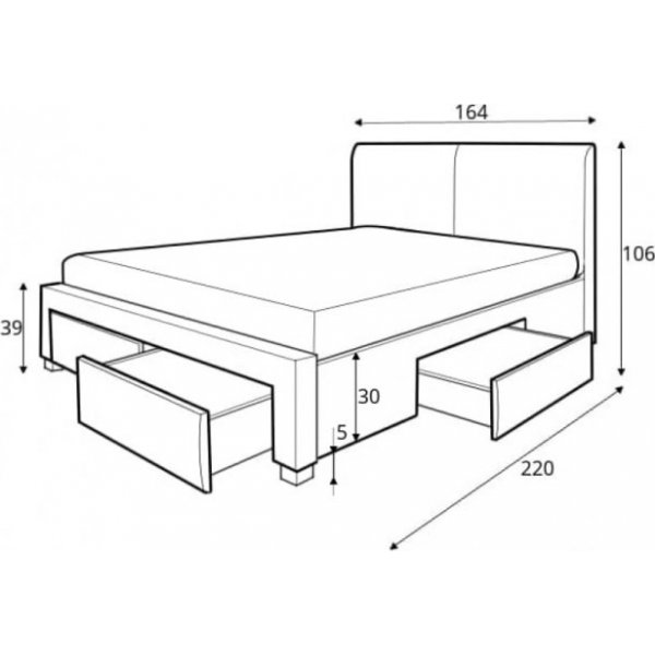 Arijana sengeramme med oppbevaring 160x200 cm - Grnn flyel