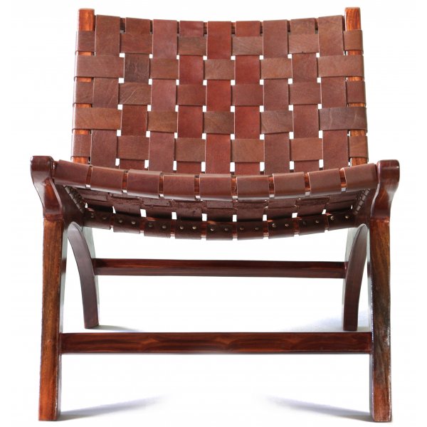 Lenestol Porto i teak - Konjakk lr + Flekkfjerner for mbler