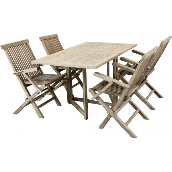 Saltö stol med armlener - Grå teak + Treolje til møbler Saltö stol med armlener - Grå teak + Treolje til møbler