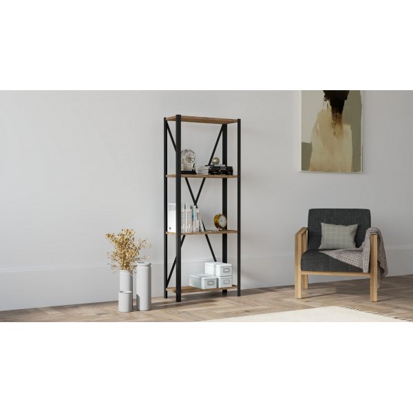 Lola bokhylle - Valnøtt/svart Lola bokhylle - Valnøtt/svart