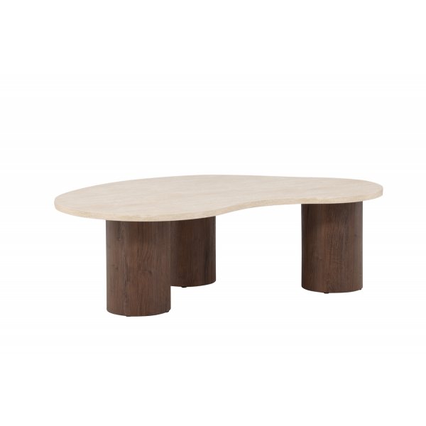 Megg salongbord 130x78 cm - Mokka / Travertin