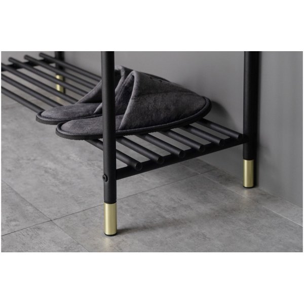 Basse skohylle - Sort/messing Basse skohylle - Sort/messing