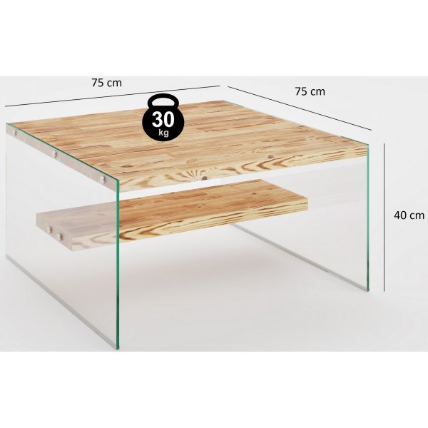 Niagara salongbord 75 x 75 cm - Eik Niagara salongbord 75 x 75 cm - Eik