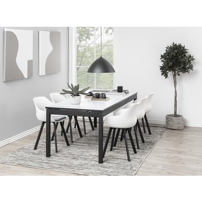 Mosel uttrekkbart spisebord 215-315 cm - Hvit/Sort