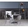 Plaza spisegruppe, marmorbord med 4 st Plaza flyelstoler - Gr/Hvit/Krom