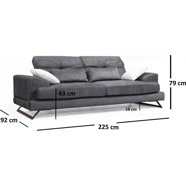 Frido 3-seters sofa - Antrasitt Frido 3-seters sofa - Antrasitt