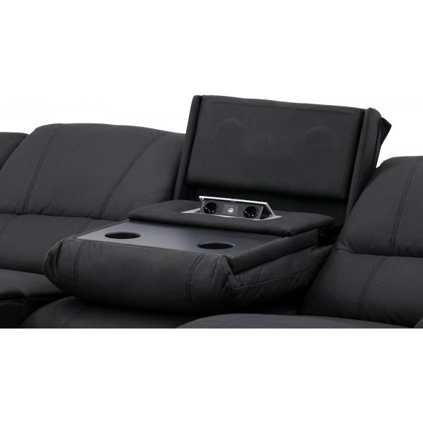 Singapore 3-seters hvilesofa - svart