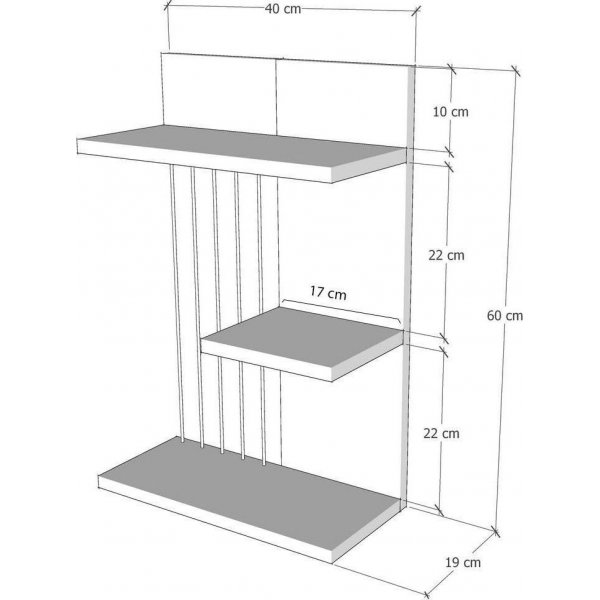 Kinik vegghylle - Hvit Kinik vegghylle - Hvit