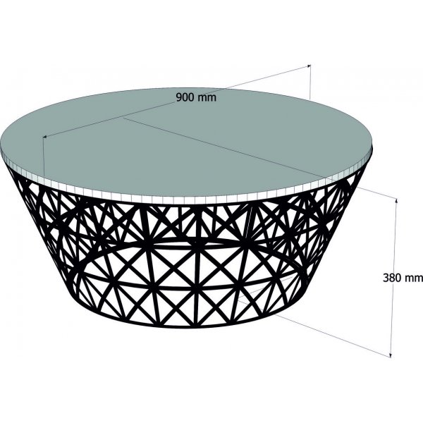 Stil salongbord Ø90 cm - Eik/sort Stil salongbord Ø90 cm - Eik/sort