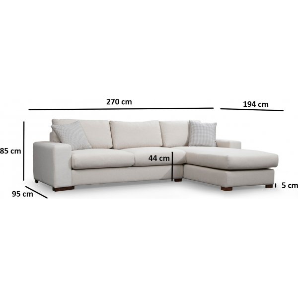 Lange divansofa - Beige Lange divansofa - Beige