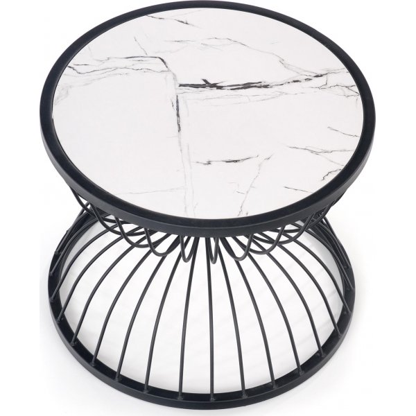 Rudyard sofabord Ø50 cm - Hvit/svart Rudyard sofabord Ø50 cm - Hvit/svart