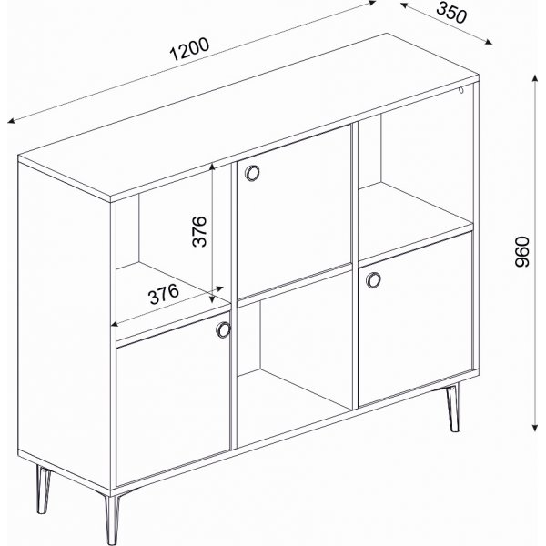Parion skap - Safir/eik/antrasitt Parion skap - Safir/eik/antrasitt