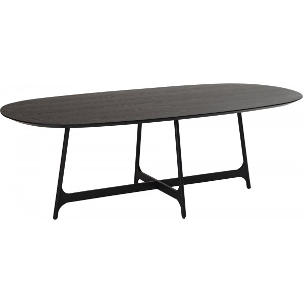 Ooid spisebord 220 x 110 cm - Sortbeiset ask finer/sort