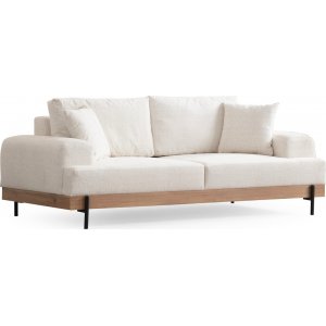 Eti 3-seters sofa - Hvit/eik