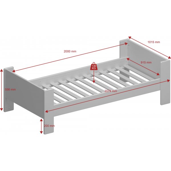For barn enkeltseng 90 x 200 cm - Whitewash For barn enkeltseng 90 x 200 cm - Whitewash