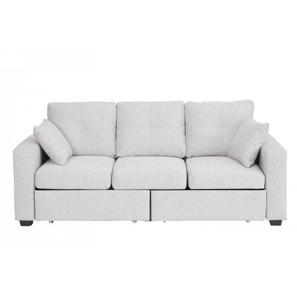 Davis sovesofa - lysegrått stoff | Med oppbevaring Davis sovesofa - lysegrått stoff | Med oppbevaring